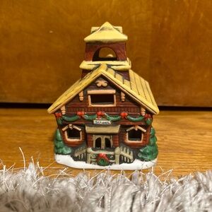 Lefton China Colonial Village Schoolhouse Tea Light